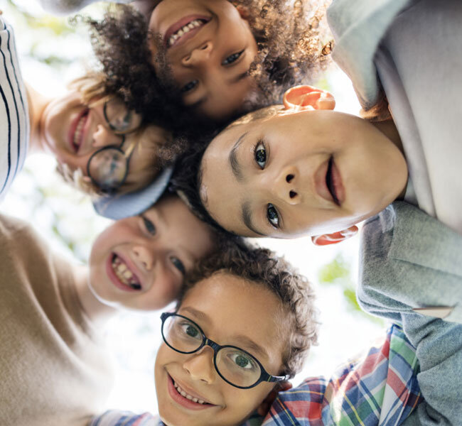 Children with friends